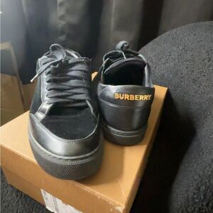 Burberry  women/men Black and Gold Sneakers